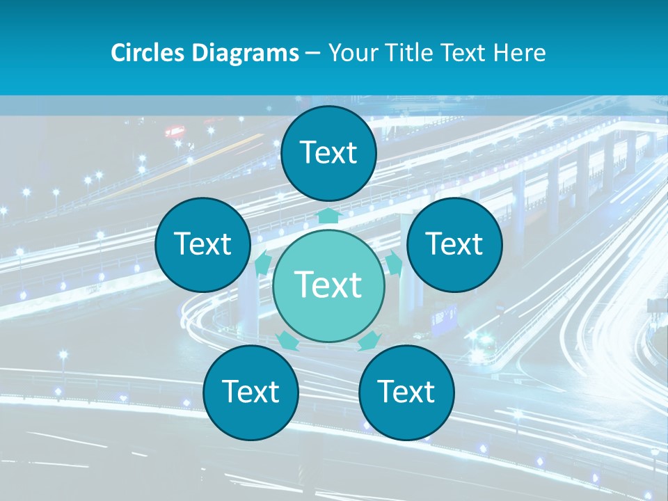 A Busy City Street At Night With A Lot Of Lights PowerPoint Template