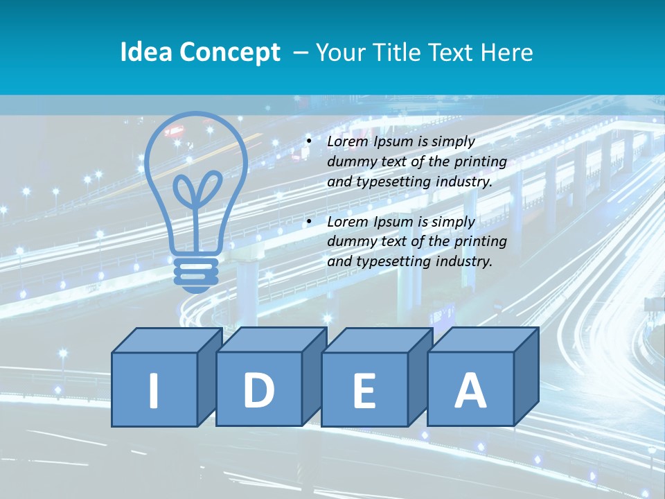 A Busy City Street At Night With A Lot Of Lights PowerPoint Template