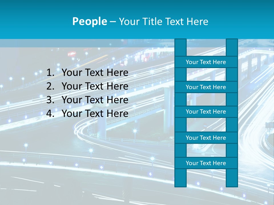 A Busy City Street At Night With A Lot Of Lights PowerPoint Template