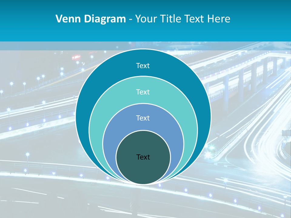 A Busy City Street At Night With A Lot Of Lights PowerPoint Template