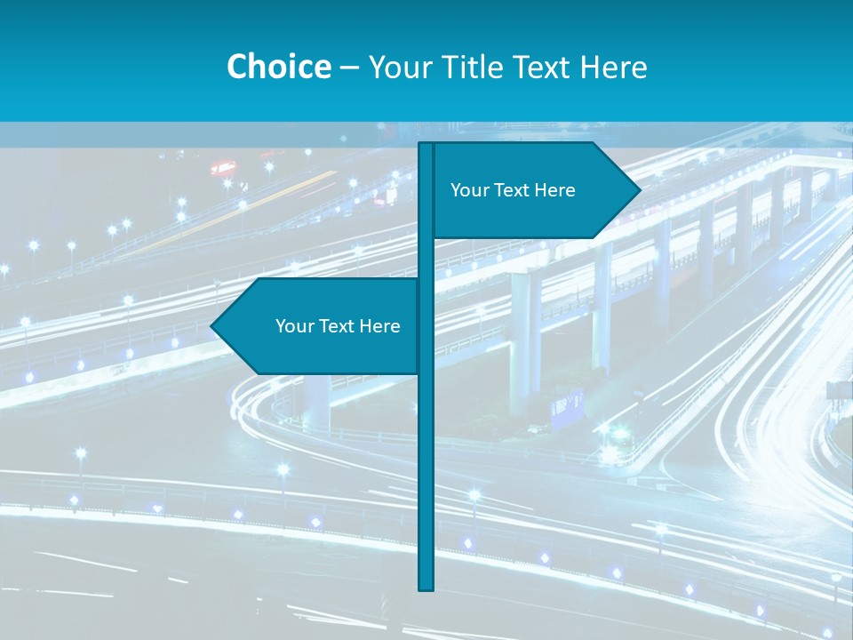 A Busy City Street At Night With A Lot Of Lights PowerPoint Template