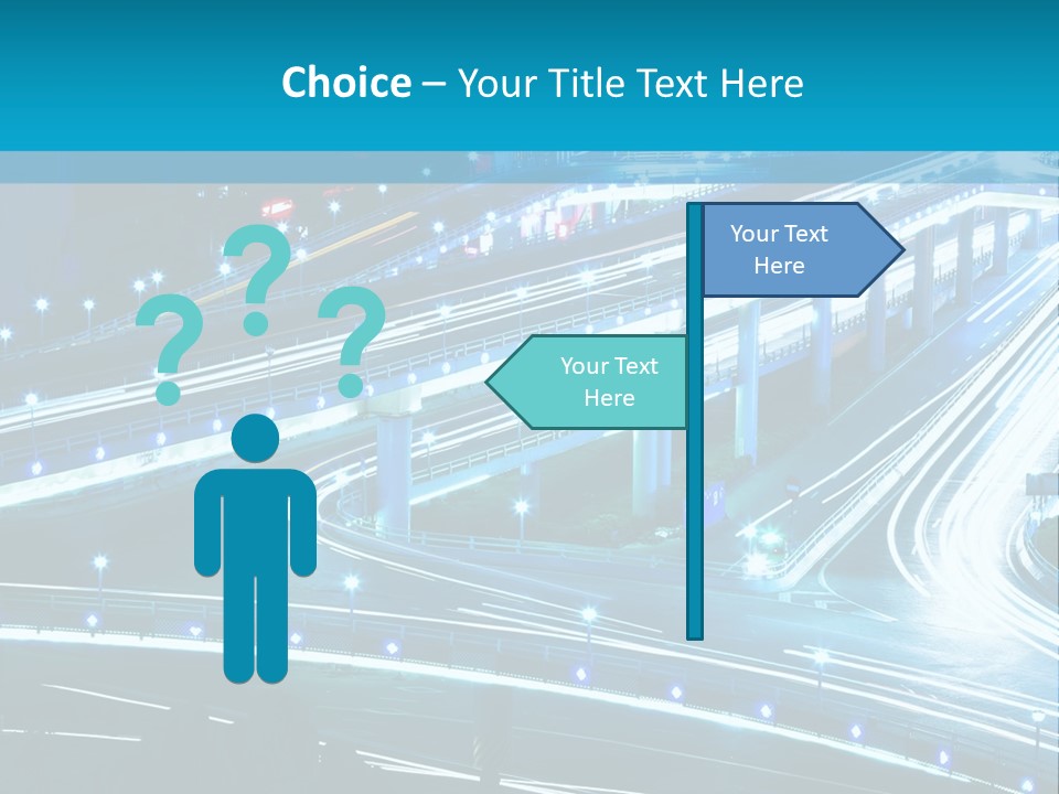 A Busy City Street At Night With A Lot Of Lights PowerPoint Template
