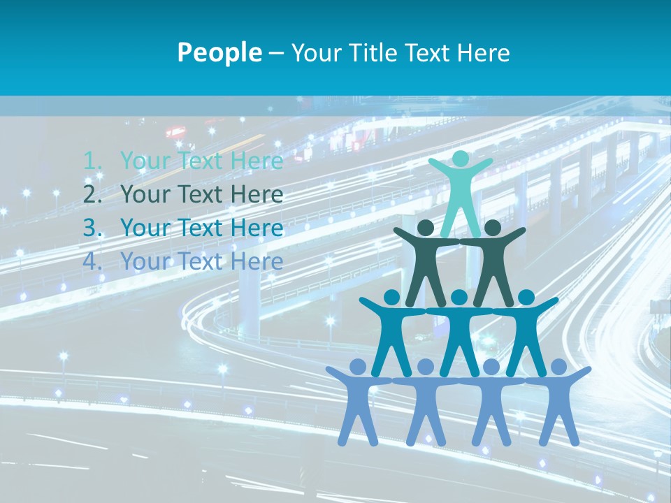 A Busy City Street At Night With A Lot Of Lights PowerPoint Template