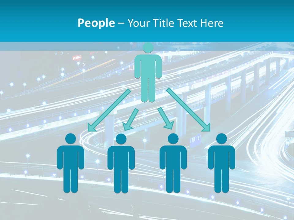 A Busy City Street At Night With A Lot Of Lights PowerPoint Template