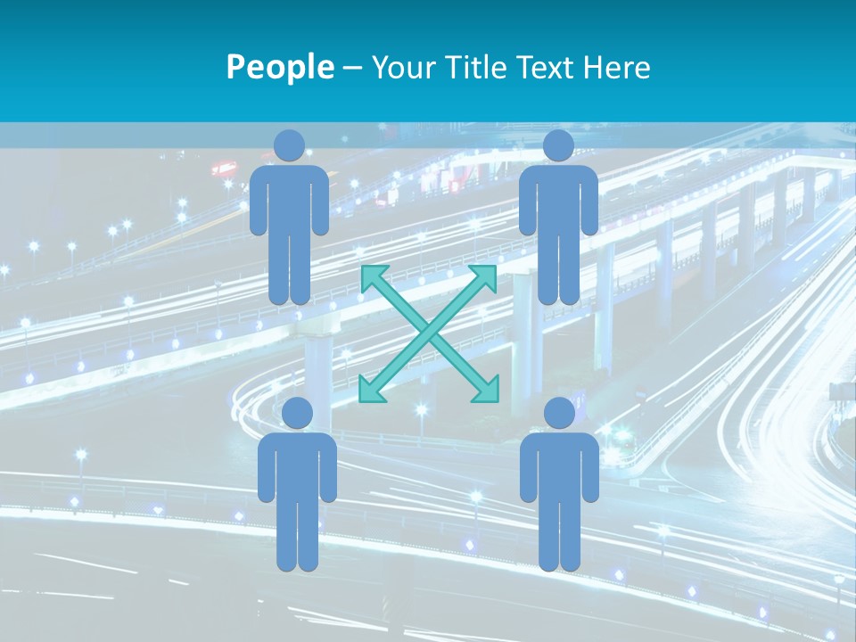 A Busy City Street At Night With A Lot Of Lights PowerPoint Template