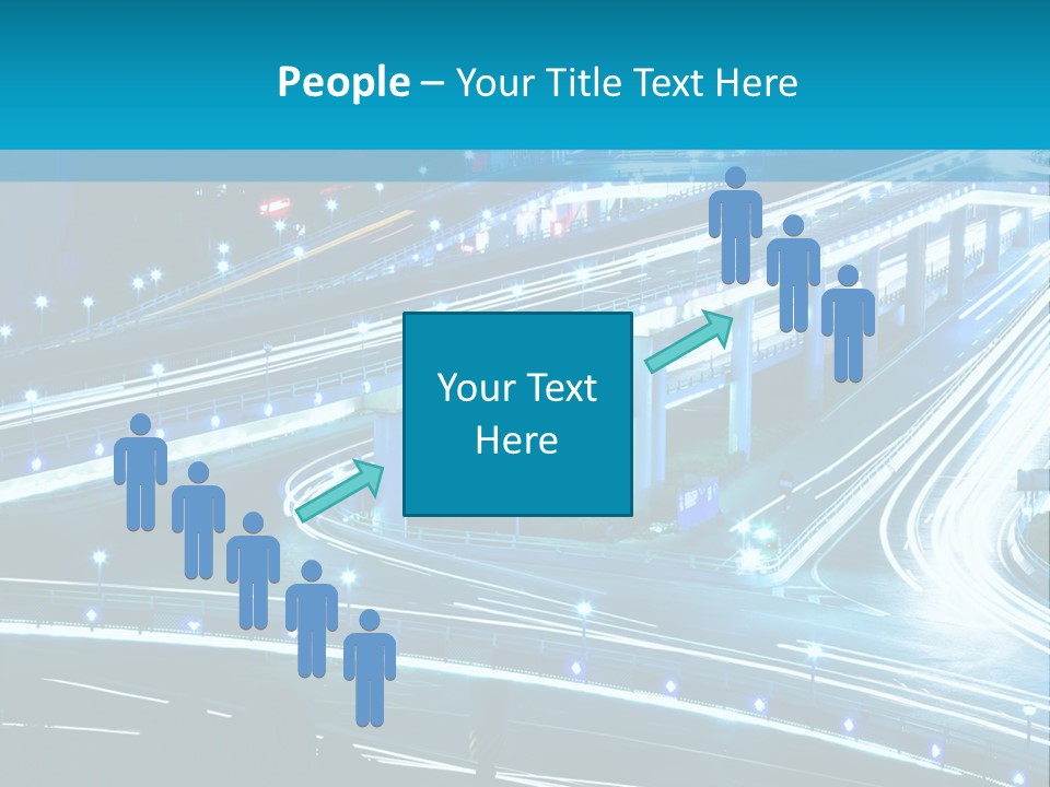 A Busy City Street At Night With A Lot Of Lights PowerPoint Template