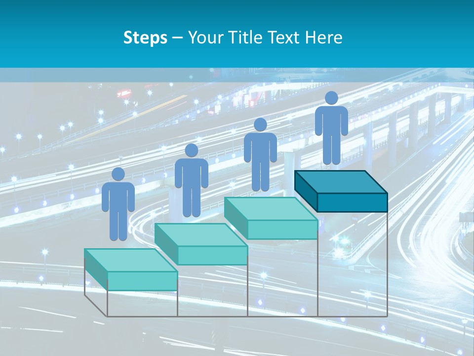 A Busy City Street At Night With A Lot Of Lights PowerPoint Template