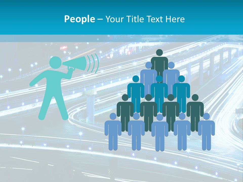 A Busy City Street At Night With A Lot Of Lights PowerPoint Template