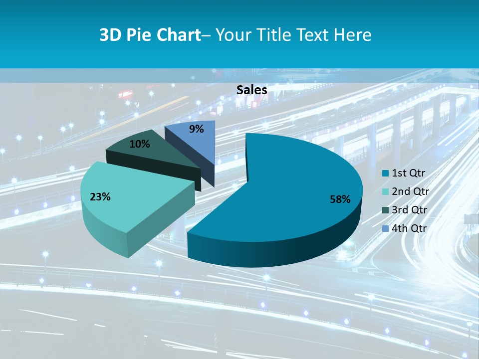 A Busy City Street At Night With A Lot Of Lights PowerPoint Template