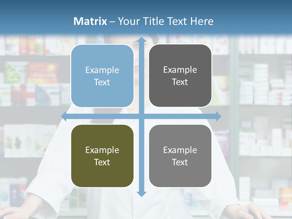 A Woman Standing In Front Of A Pharmacy Counter PowerPoint Template