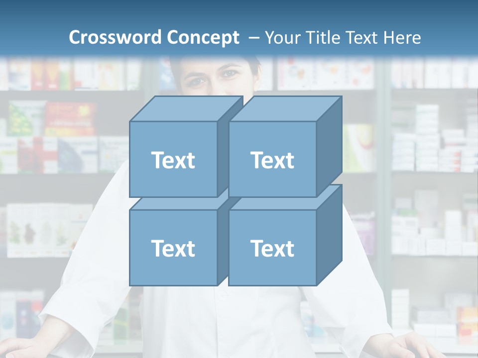 A Woman Standing In Front Of A Pharmacy Counter PowerPoint Template