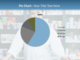 A Woman Standing In Front Of A Pharmacy Counter PowerPoint Template