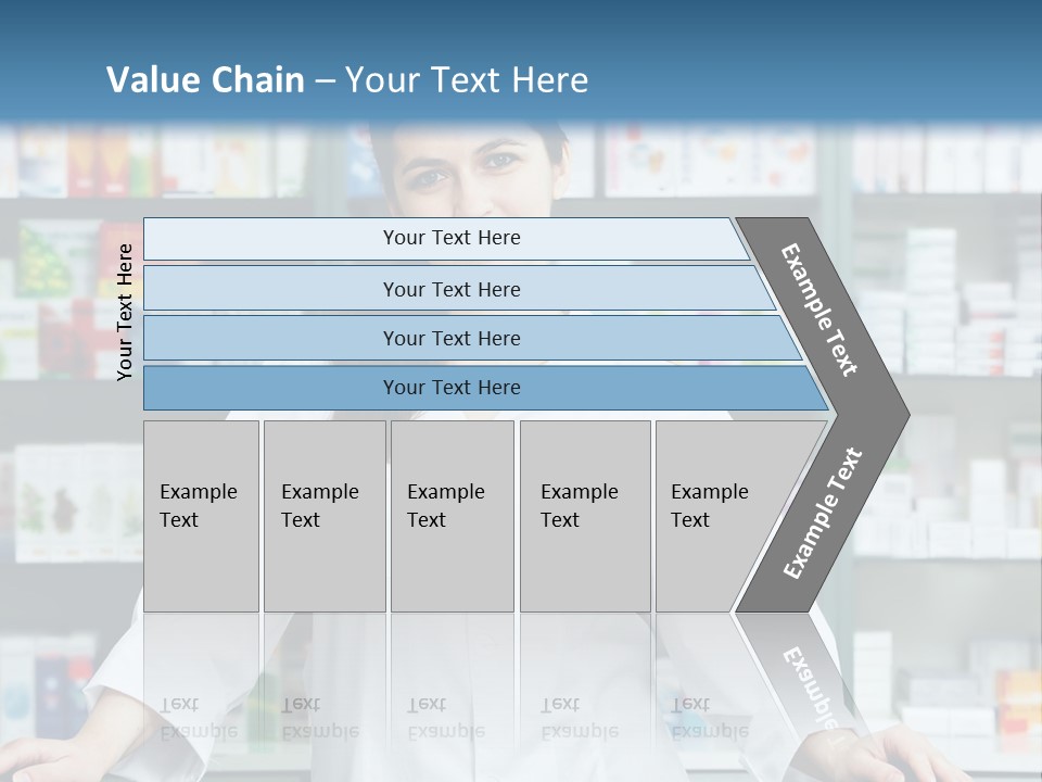 A Woman Standing In Front Of A Pharmacy Counter PowerPoint Template