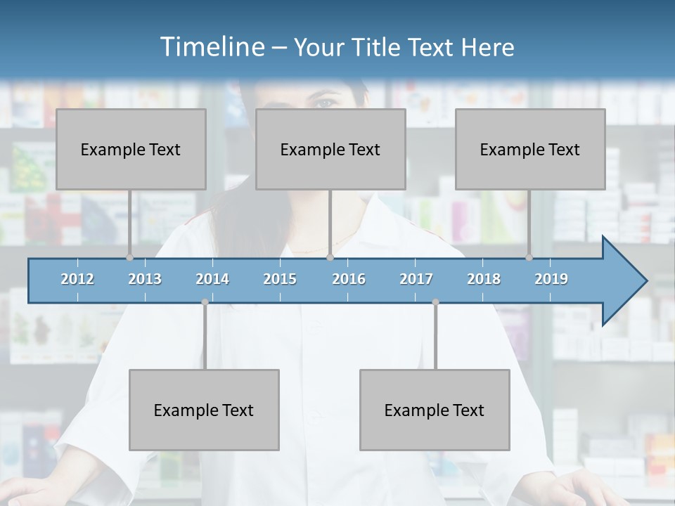 A Woman Standing In Front Of A Pharmacy Counter PowerPoint Template