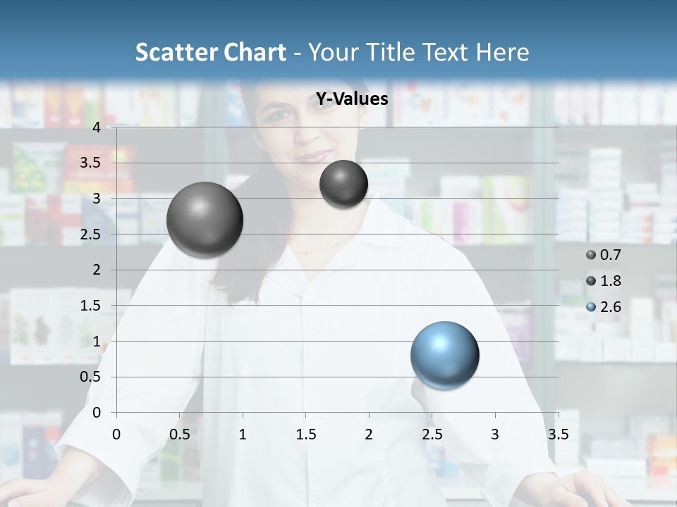 A Woman Standing In Front Of A Pharmacy Counter PowerPoint Template