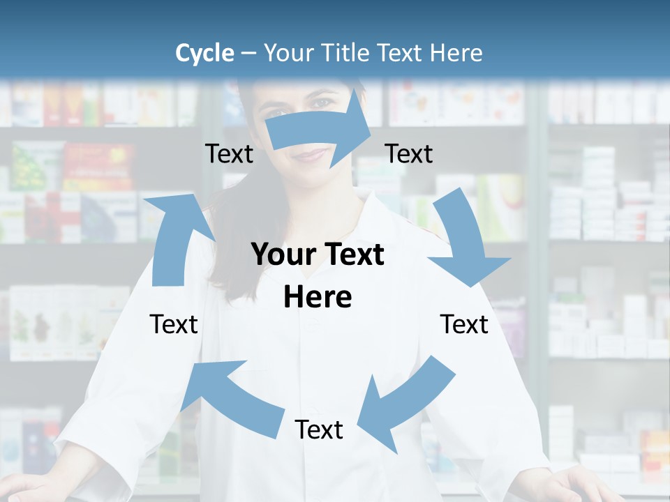 A Woman Standing In Front Of A Pharmacy Counter PowerPoint Template