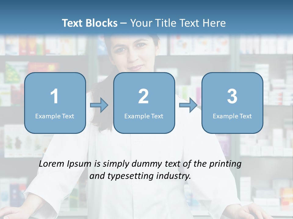 A Woman Standing In Front Of A Pharmacy Counter PowerPoint Template