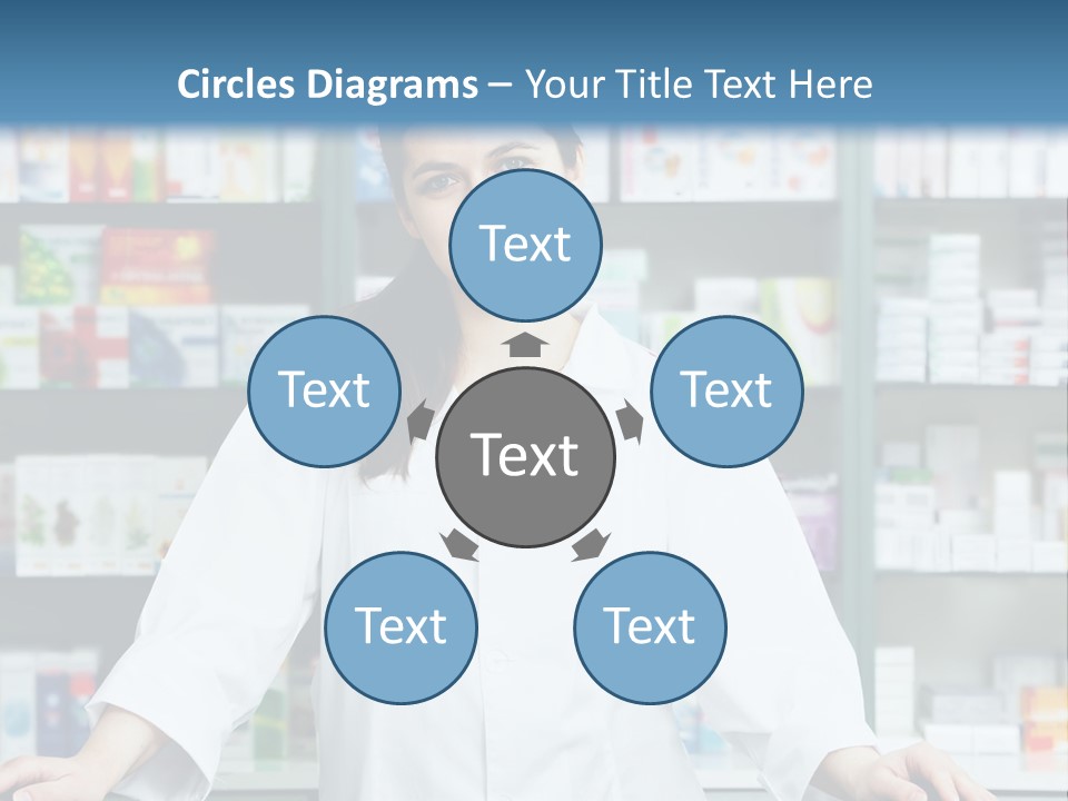 A Woman Standing In Front Of A Pharmacy Counter PowerPoint Template