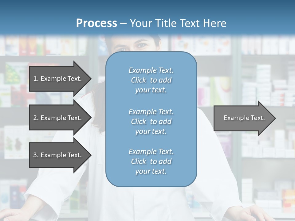 A Woman Standing In Front Of A Pharmacy Counter PowerPoint Template