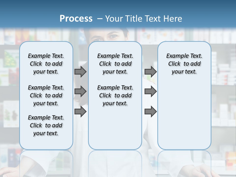 A Woman Standing In Front Of A Pharmacy Counter PowerPoint Template