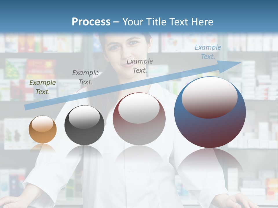 A Woman Standing In Front Of A Pharmacy Counter PowerPoint Template