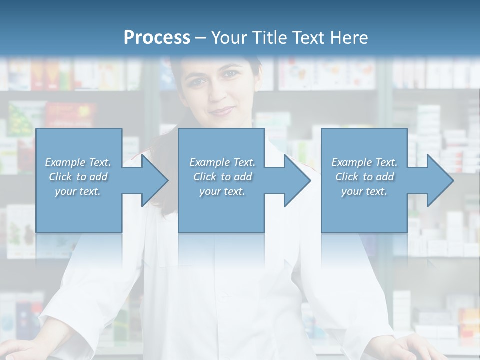 A Woman Standing In Front Of A Pharmacy Counter PowerPoint Template