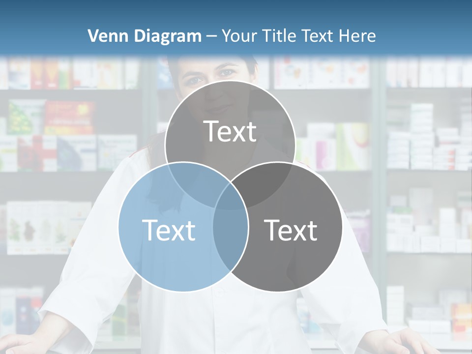 A Woman Standing In Front Of A Pharmacy Counter PowerPoint Template