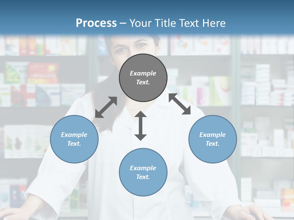 A Woman Standing In Front Of A Pharmacy Counter PowerPoint Template