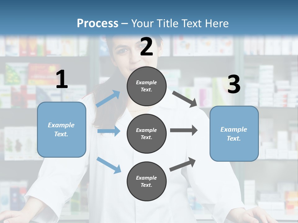 A Woman Standing In Front Of A Pharmacy Counter PowerPoint Template