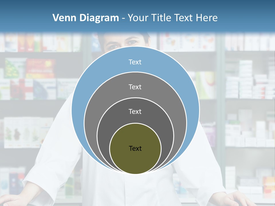 A Woman Standing In Front Of A Pharmacy Counter PowerPoint Template