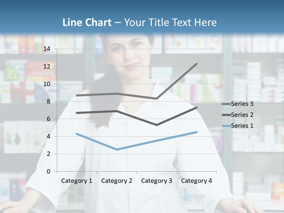 A Woman Standing In Front Of A Pharmacy Counter PowerPoint Template
