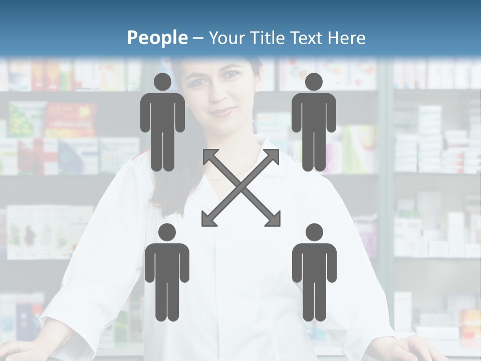 A Woman Standing In Front Of A Pharmacy Counter PowerPoint Template