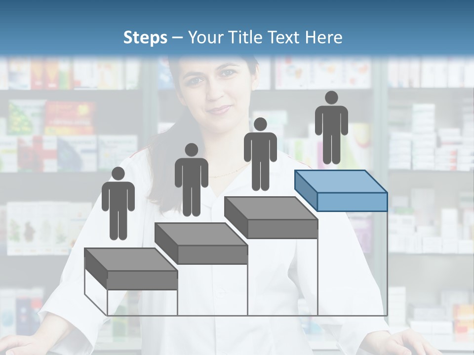 A Woman Standing In Front Of A Pharmacy Counter PowerPoint Template
