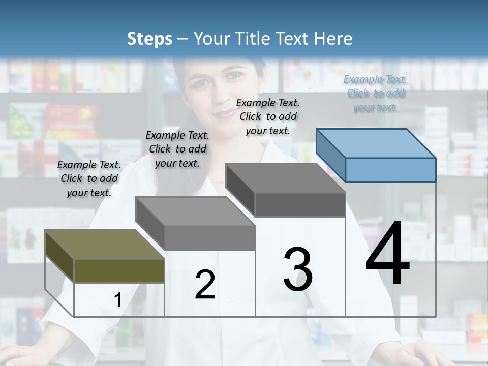 A Woman Standing In Front Of A Pharmacy Counter PowerPoint Template