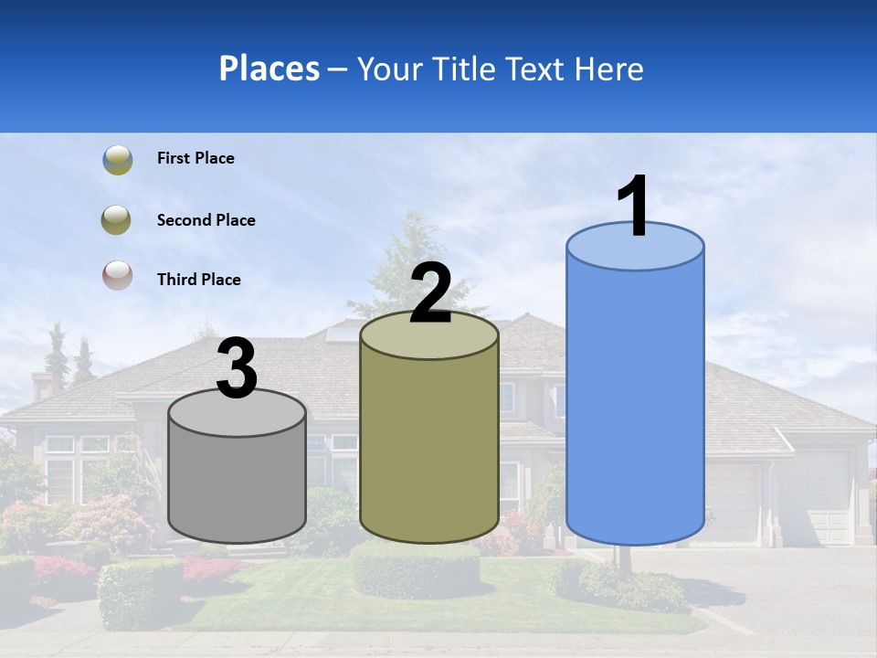 A Large House With A Lot Of Trees In Front Of It PowerPoint Template