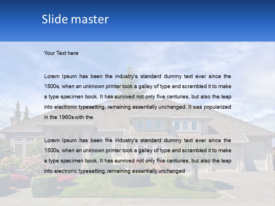 A Large House With A Lot Of Trees In Front Of It PowerPoint Template