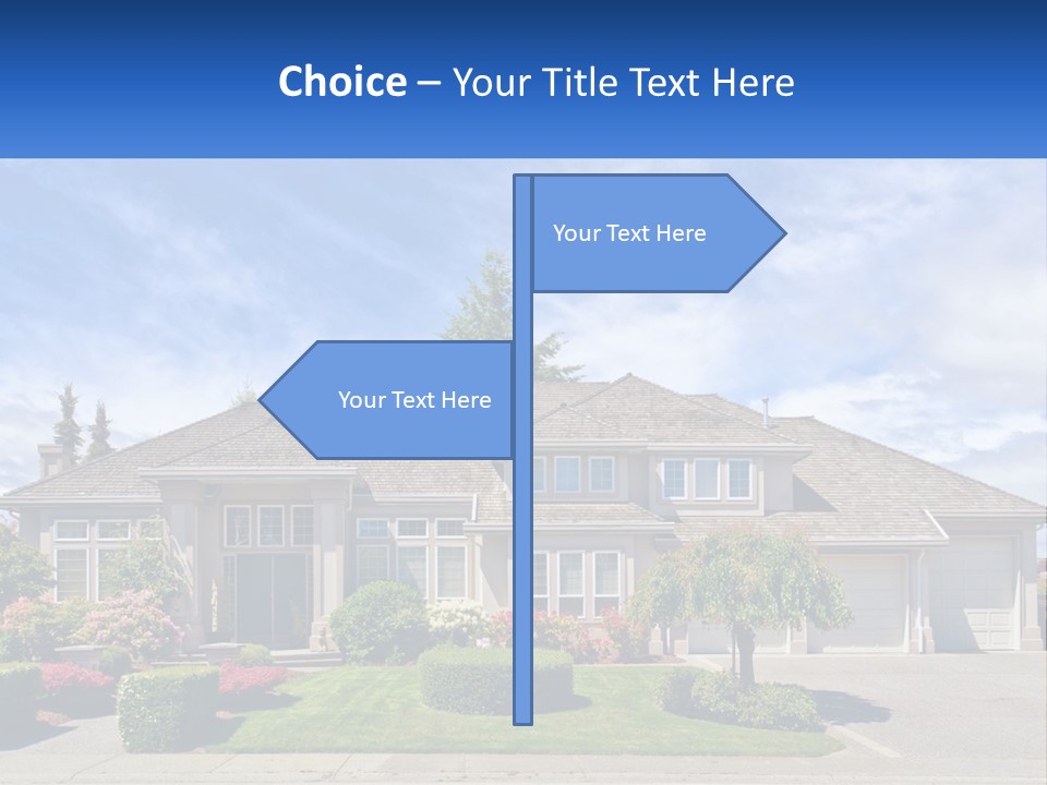 A Large House With A Lot Of Trees In Front Of It PowerPoint Template
