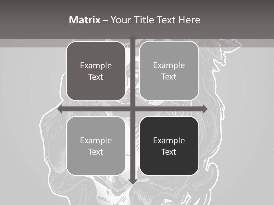 A Woman With A Skull Face And A Rose In Her Hair PowerPoint Template