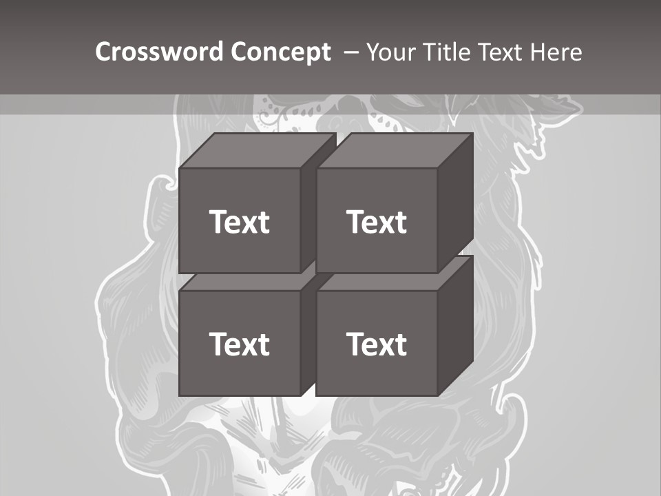 A Woman With A Skull Face And A Rose In Her Hair PowerPoint Template