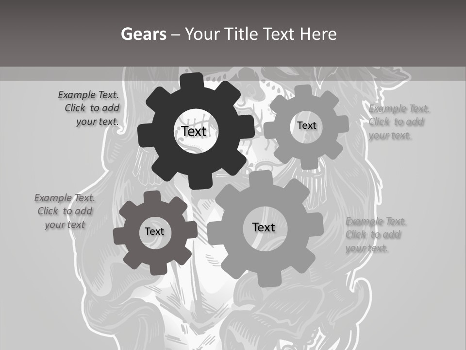 A Woman With A Skull Face And A Rose In Her Hair PowerPoint Template