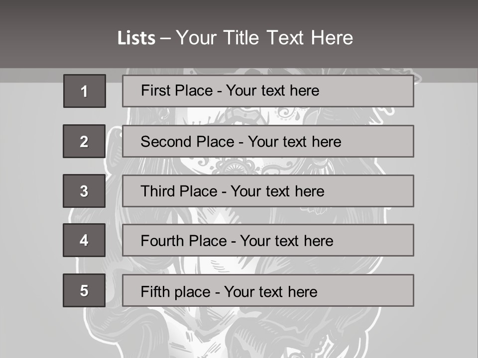 A Woman With A Skull Face And A Rose In Her Hair PowerPoint Template
