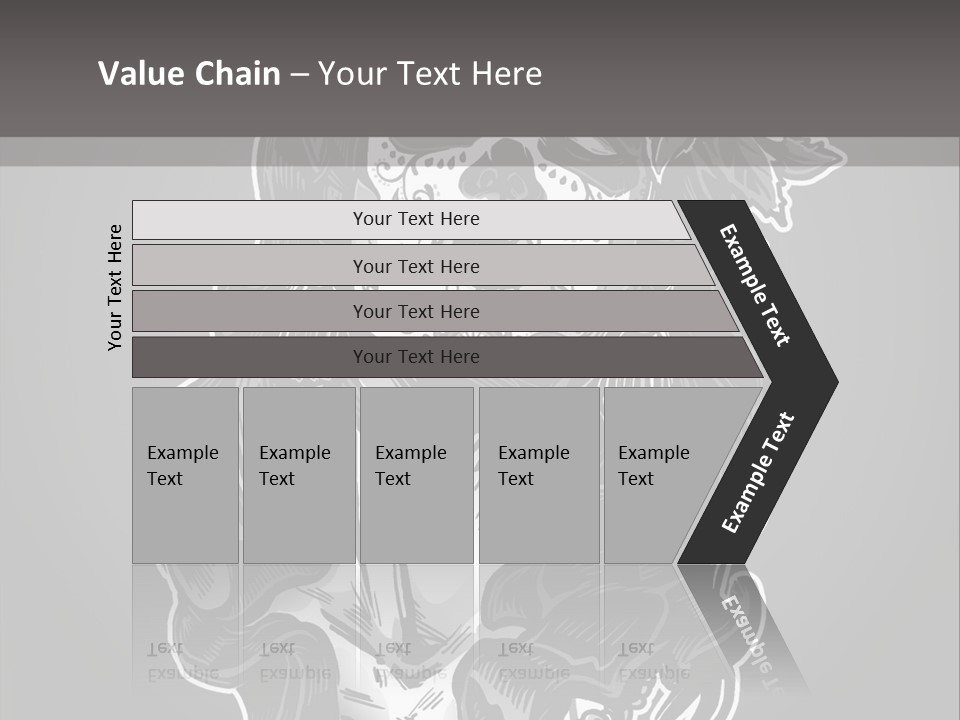 A Woman With A Skull Face And A Rose In Her Hair PowerPoint Template