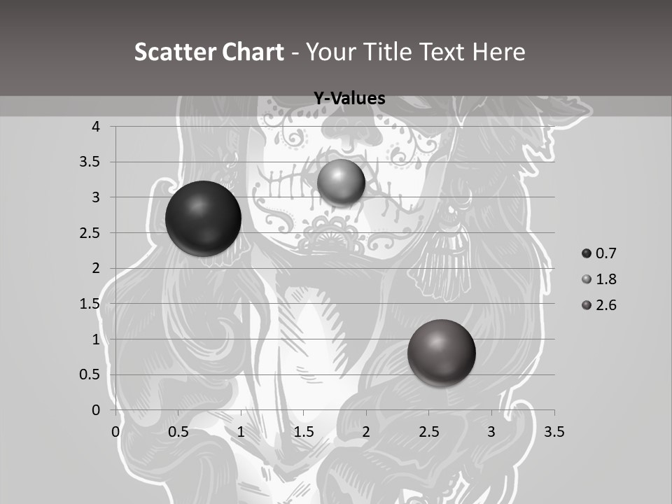 A Woman With A Skull Face And A Rose In Her Hair PowerPoint Template