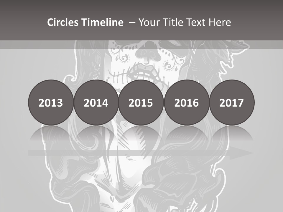 A Woman With A Skull Face And A Rose In Her Hair PowerPoint Template