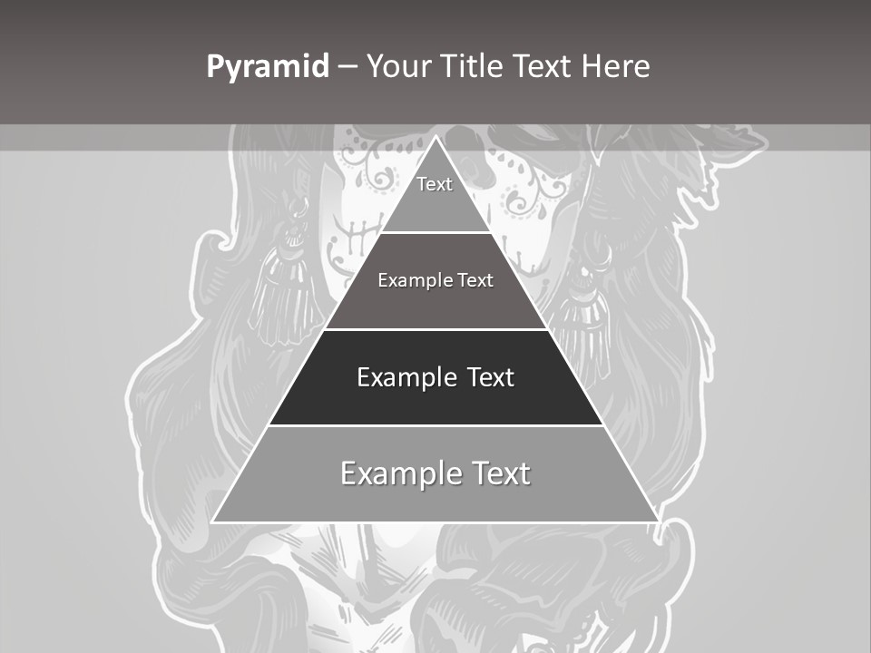 A Woman With A Skull Face And A Rose In Her Hair PowerPoint Template