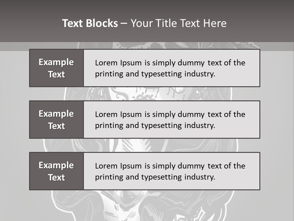A Woman With A Skull Face And A Rose In Her Hair PowerPoint Template