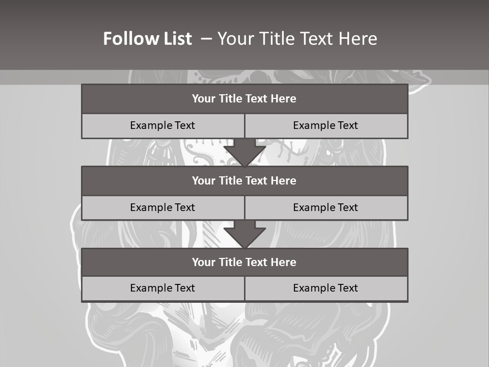A Woman With A Skull Face And A Rose In Her Hair PowerPoint Template