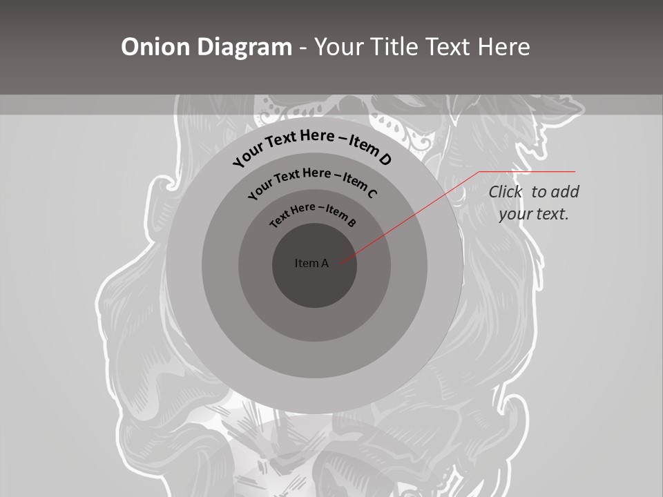 A Woman With A Skull Face And A Rose In Her Hair PowerPoint Template