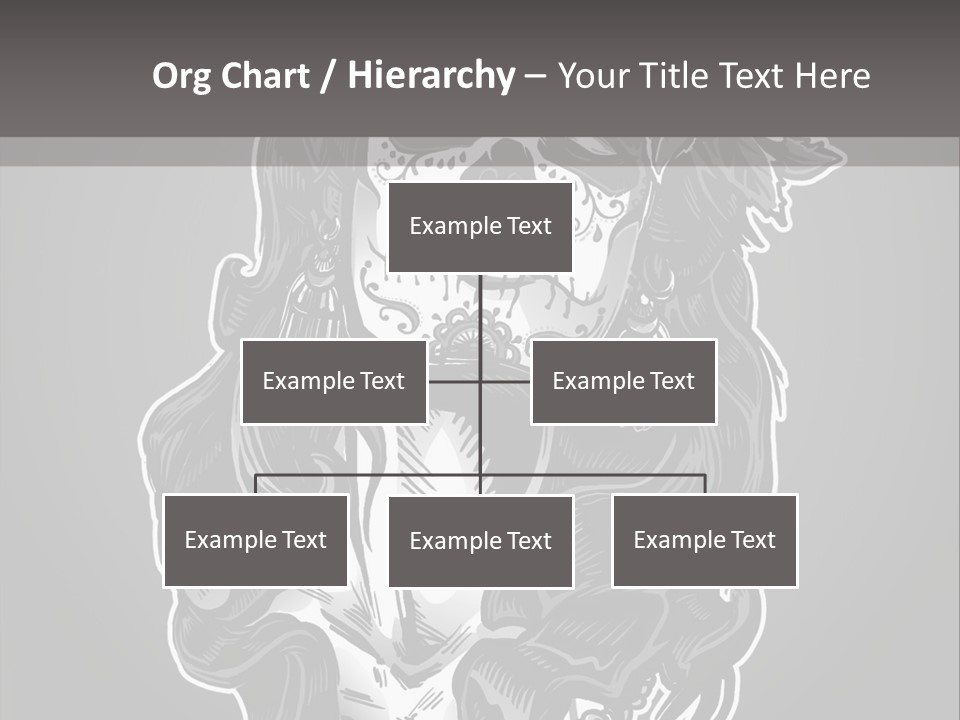 A Woman With A Skull Face And A Rose In Her Hair PowerPoint Template
