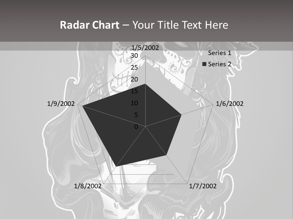 A Woman With A Skull Face And A Rose In Her Hair PowerPoint Template